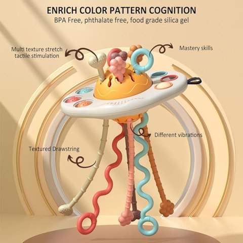 Woopie Baby Zabawka Sensoryczna Montessori Gryzak Grzechotka Wielofunkcyjny Ufo