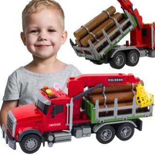 WOOPIE Ciężarówka z Ruchomym Dźwigiem do Drewna Dźwięk Światła 1:14