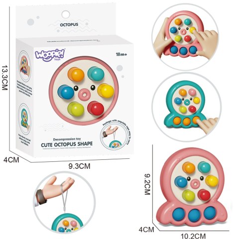 Woopie Gra Zręcznościowa Wbijanka Kreta Sznurek Ośmiornica Różowy 2W1