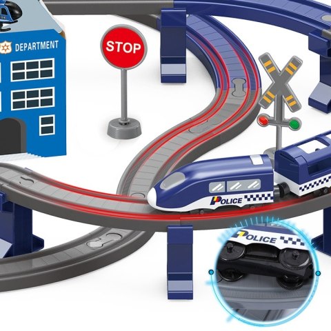 WOOPIE Kolejka Elektryczna Tor Samochodowy Komisariat Policji Helikopter Auta 92 el.