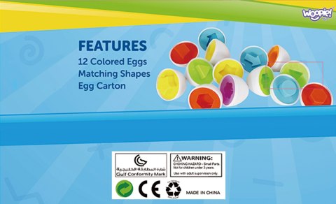 WOOPIE Układanka Jajka Montessori - Dopasuj Kształty i Kolory