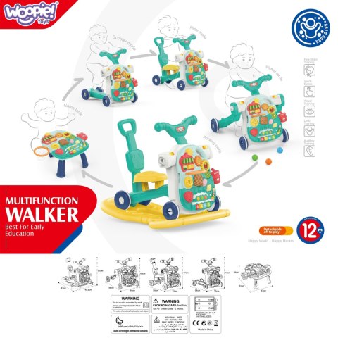 Woopie Baby Chodzik 5W1 Multifunkcyjny Niebieski 1+