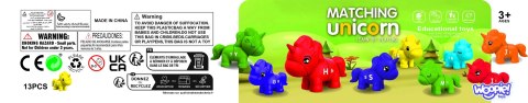 Woopie Figurki Montessori Zestaw Edukacyjny Jednorożce Do Składania "Dopasuj Literki" 13 El.