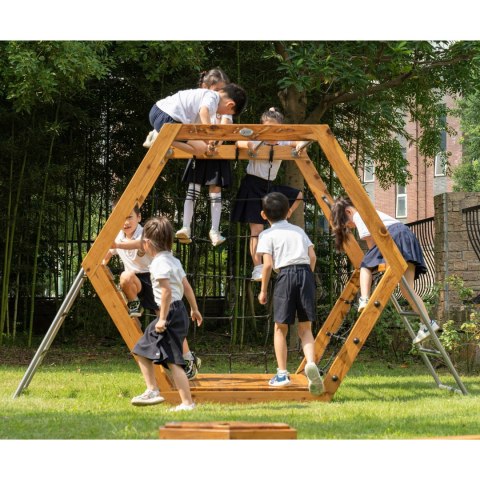 CLASSIC WORLD EDU Drewniany Plac Zabaw XXL Zestaw do Wspinaczki Heksagonalny