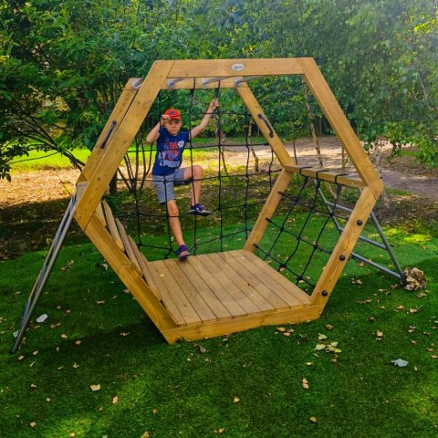 CLASSIC WORLD EDU Drewniany Plac Zabaw XXL Zestaw do Wspinaczki Heksagonalny