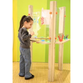 CLASSIC WORLD EDU Przezroczysta Sztaluga Tablica Akrylowa XXL Centrum Artystyczne 3w1