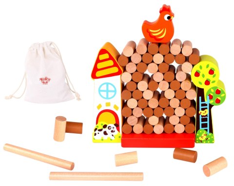 TOOKY TOY Drewniana Gra Zręcznościowa Spadający Kurczak