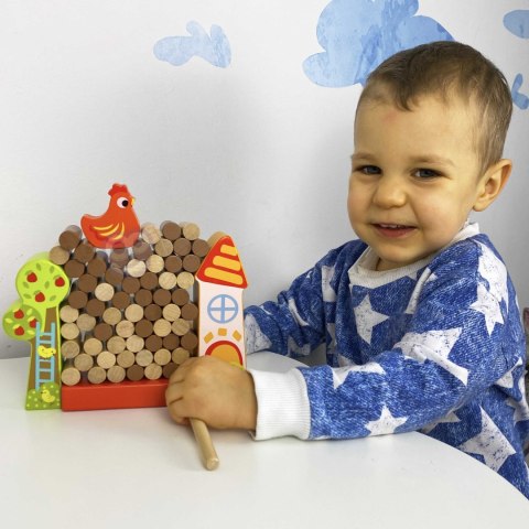 TOOKY TOY Drewniana Gra Zręcznościowa Spadający Kurczak