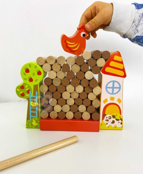 TOOKY TOY Drewniana Gra Zręcznościowa Spadający Kurczak