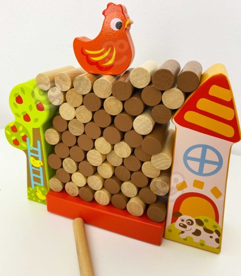 TOOKY TOY Drewniana Gra Zręcznościowa Spadający Kurczak