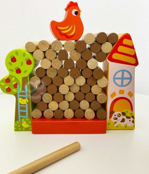 TOOKY TOY Drewniana Gra Zręcznościowa Spadający Kurczak