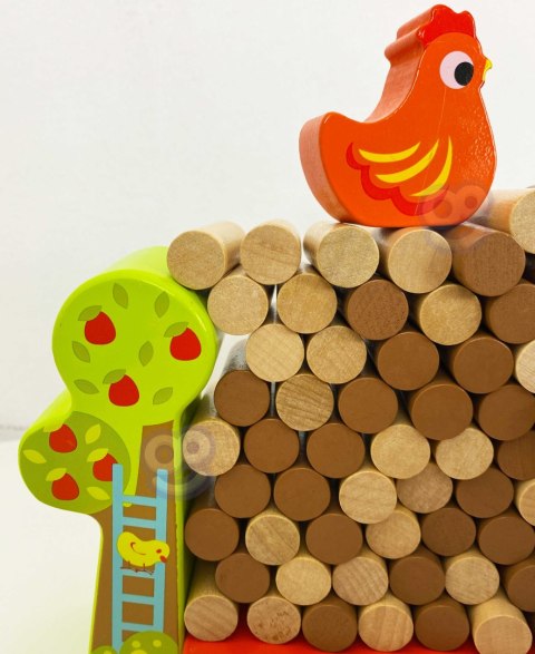 TOOKY TOY Drewniana Gra Zręcznościowa Spadający Kurczak
