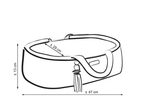 Kosz Mojżesza BOHO bawełniany nosidełko dla lalek z drewnianą kołyską - brzoskwinia