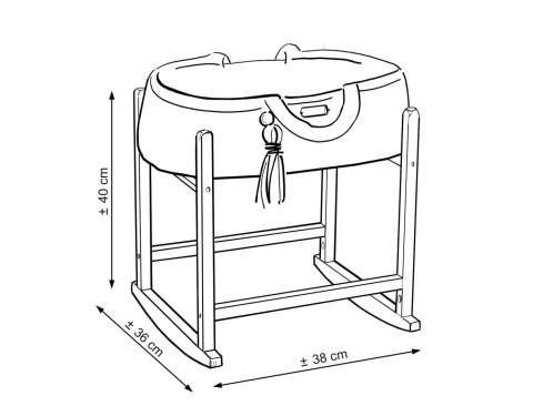Kosz Mojżesza BOHO bawełniany nosidełko dla lalek z drewnianą kołyską - różowy