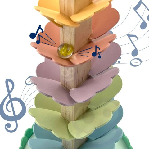 TOOKY TOY Drewniana Kolorowa Wieża Wirująca dla Dzieci