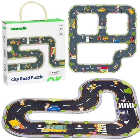 TOOKY TOY Droga Puzzle dla Dzieci Autostrada Makieta 21 el. Certyfikat FSC