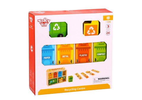 Tooky Toy Drewniane Centrum Recyklingu Edukacyjny Sorter