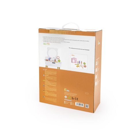 Viga Duża Toaletka Drewniana Biała Z Lustrem I Krzesełkiem