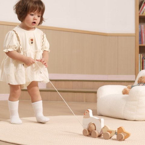 Viga Polarb Drewniana Kurka Z Pisklętami Do Ciągnięcia