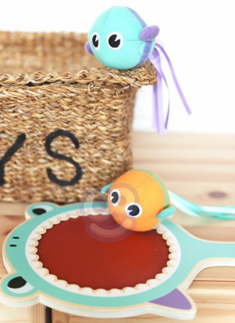 WOOPIE GREEN Gra na Rzepy CATCH BALL Zręcznościowa Paletka Rekin + 2 Piłki Rybki