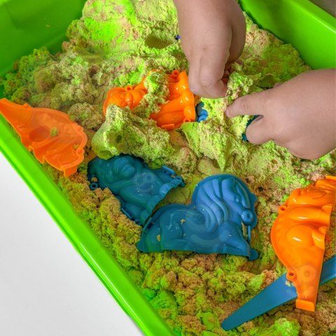 WOOPIE Piasek Kinetyczny 1,5 kg Zestaw XXL ZOO Safari Stolik z Foremkami