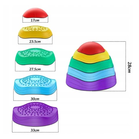 WOOPIE Ścieżka Sensoryczna Kamienie Balansujące dla Dzieci Trening Równowagi 5 szt.