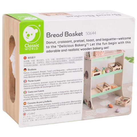 CLASSIC WORLD Zestaw Drewnianych Wypieków w Koszyku 6 el.