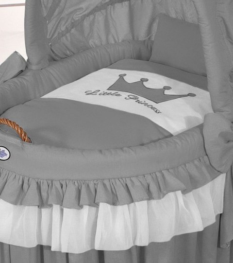 Kosz Mojżesza wiklinowy ze składaną budką- Little Princess antracyt