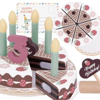 TOOKY TOY Drewniany Tort Urodzinowy ze Świeczkami Rzepy