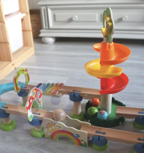 Tooky Toy Drewniany Muzyczny Tor Kulkowy Kulodrom 44 el.