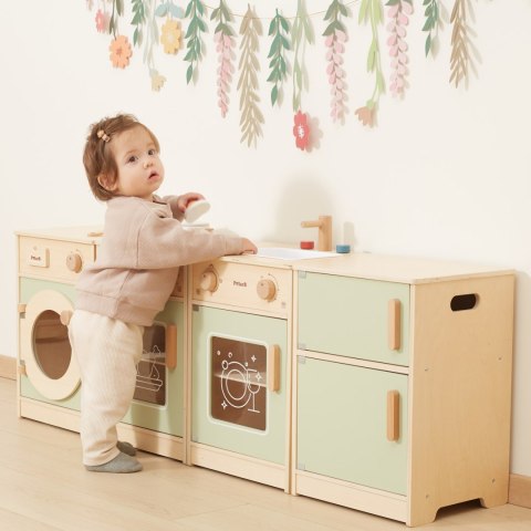 VIGA PolarB Drewniany Zestaw Kuchenny XL Pralka Kuchenka Zmywarka - Zielony