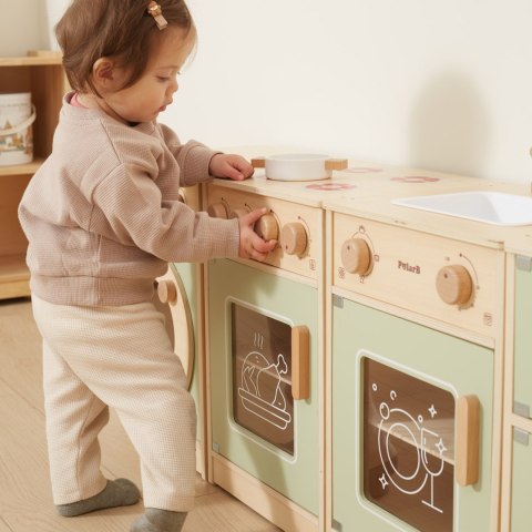 VIGA PolarB Drewniany Zestaw Kuchenny XL Pralka Kuchenka Zmywarka - Zielony