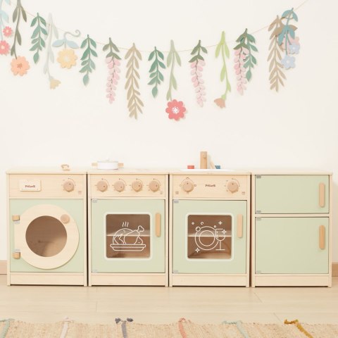 VIGA PolarB Drewniany Zestaw Kuchenny XL Pralka Kuchenka Zmywarka - Zielony