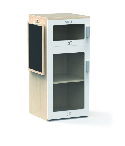 Viga Drewniana Lodówka Z Tablicą Kredową