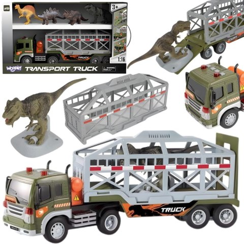 WOOPIE Ciężarówka Transporter Dinozaurów Auto z Dźwiękiem i Światłem