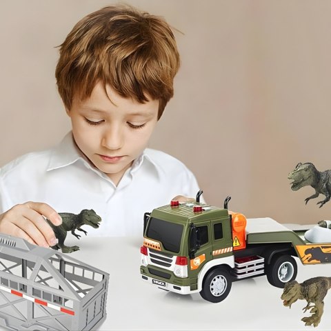 WOOPIE Ciężarówka Transporter Dinozaurów Auto z Dźwiękiem i Światłem