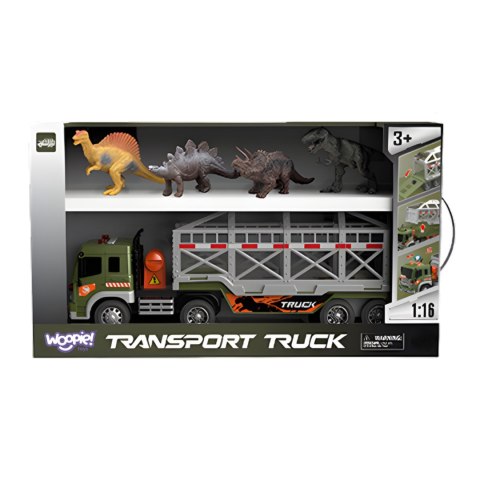 WOOPIE Ciężarówka Transporter Dinozaurów Auto z Dźwiękiem i Światłem