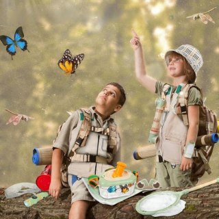 WOOPIE Discovery Zestaw Małego Odkrywcy Lornetka Kompas Siatka na Owady Motyle Latarka
