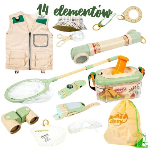 WOOPIE Discovery Zestaw Małego Odkrywcy Lornetka Kompas Siatka na Owady Motyle Latarka