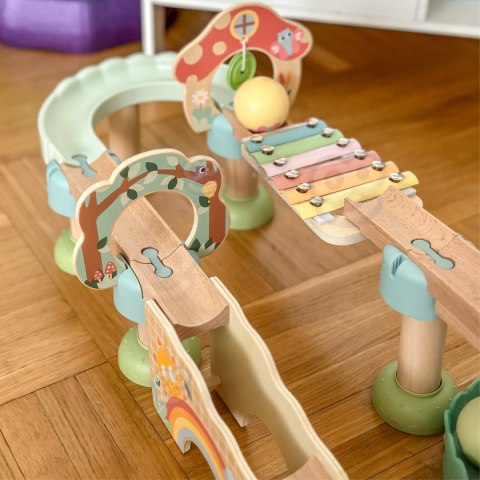 WOOPIE GREEN Drewniany Tor Kulkowy z Efektami Dźwiękowymi Cymbałki FSC