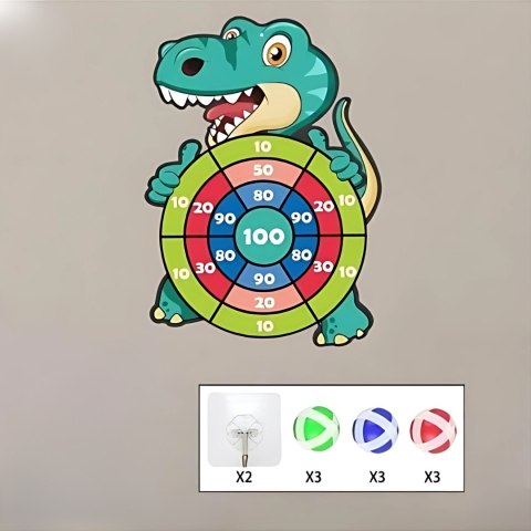 WOOPIE Gra Zręcznościowa w Rzutki na Rzepy Zestaw 2w1 Tarcza + Wyrzutnia Łuk Dino