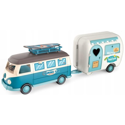 WOOPIE Kamper XL dla Lalek Zestaw Kempingowy z Przyczepką