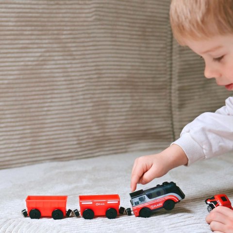 WOOPIE Zestaw Elektryczna Kolejka Lokomotywa Tor Farma Zwierzęta 70 el.