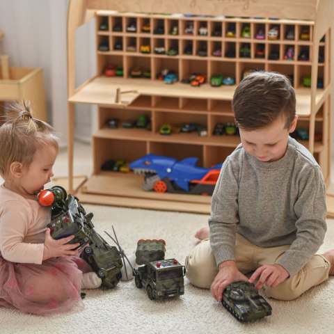 WOOPIE Zestaw Pojazdów Wojskowych z Wyrzutnią Czołg Helikopter 4SZT Skala 1:20