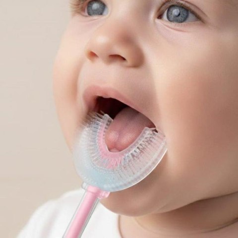 2322 SZCZOTECZKA SILIKONOWA "U" DO ZĘBÓW RÓŻOWA BL232