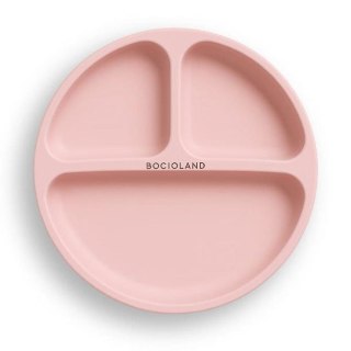 5873 TALERZYK 3-DZIELNY Z PRZYSSAWKAMI RÓŻOWY BL587