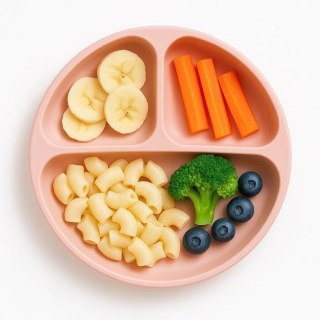 5873 TALERZYK 3-DZIELNY Z PRZYSSAWKAMI RÓŻOWY BL587