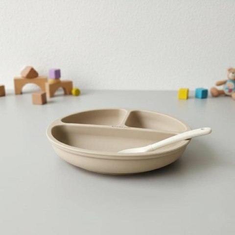 5880 TALERZYK 3-DZIELNY Z PRZYSSAWKAMI BEŻOWY BL588