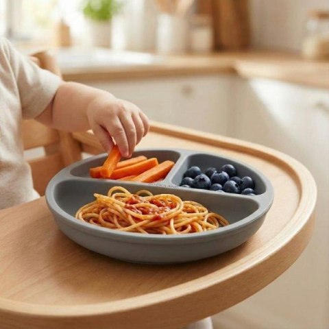 5903 TALERZYK 3-DZIELNY Z PRZYSSAWKAMI CIEMNO SZARY BL590