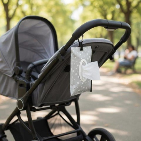 8126 ETUI NA CHUSTECZKI NAWILŻANE SZARE GWIAZDKI BL812